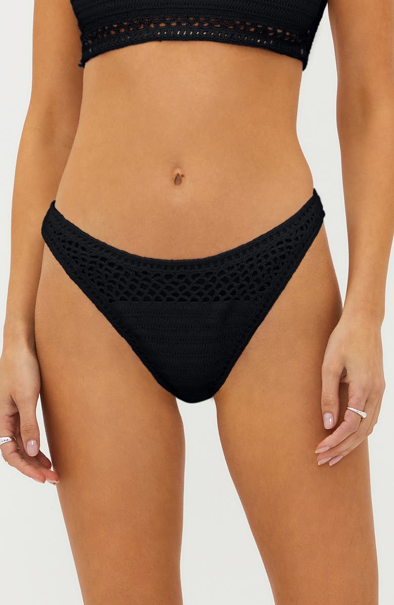 Beach Riot Kaylin High Cut Crochet Bikini Bottoms, Main, color,