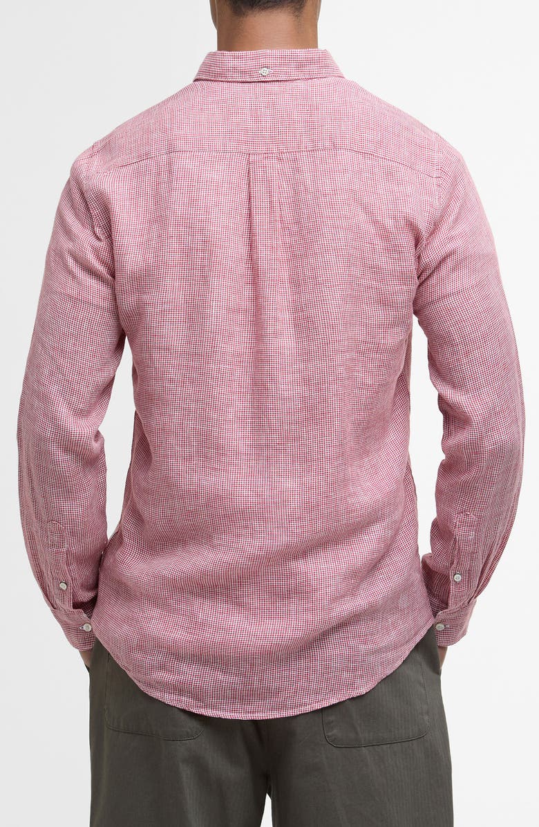 Barbour Linton Regular Fit Microcheck Linen Button-Down Shirt, Alternate, color,