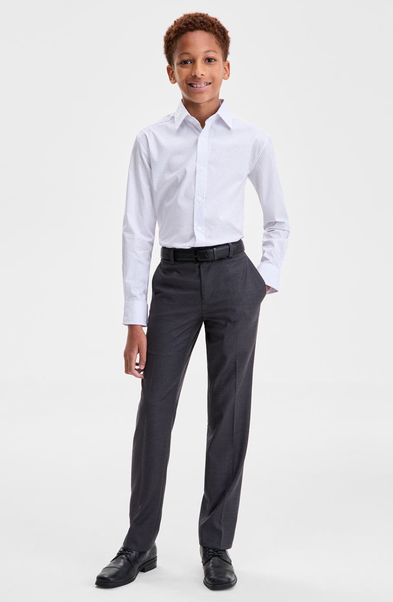 Tallia Kids' Houndstooth Check Pants, Alternate, color, Charcoal