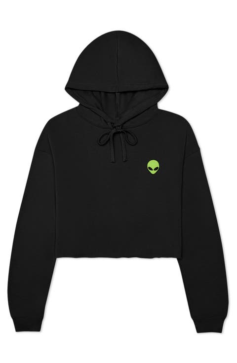 Alien Cropped Fleece Hoodie