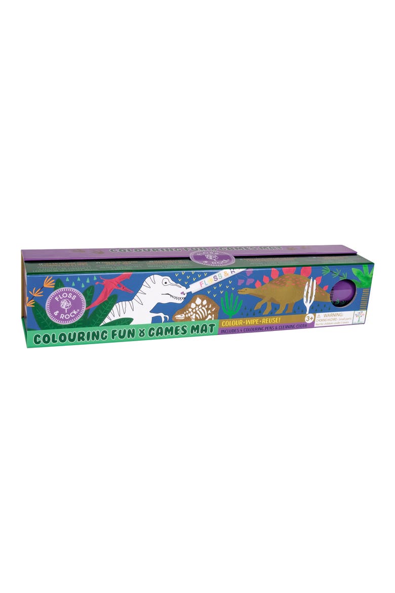 Dino Coloring Fun & Games Mat, Alternate, color, NO COLOR