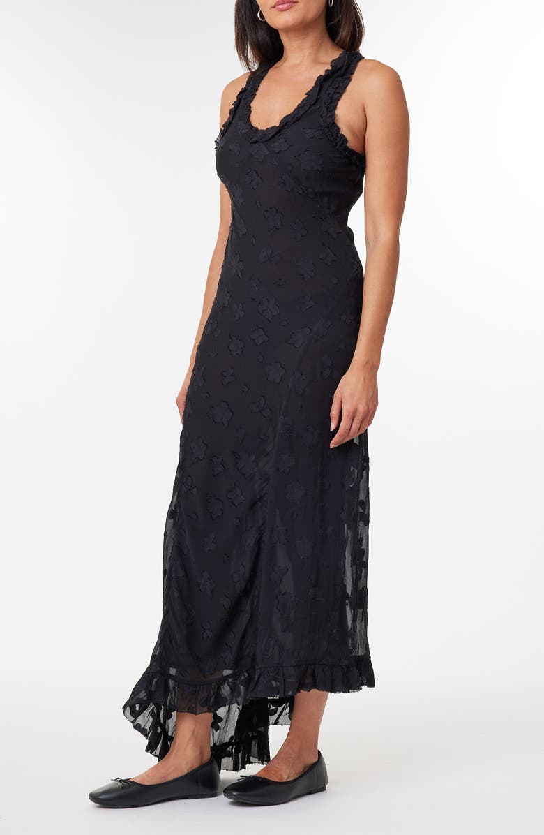 Scotch & Soda Floral Appliqué Ruffle Detail Maxi Dress, Alternate, color, 