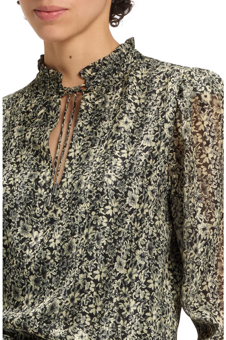Berodeo Floral Long Sleeve Top, Alternate, color, BLACK/ IVORY