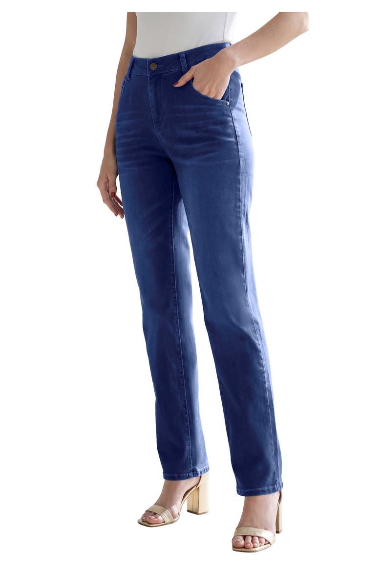 Plus Size 360º Stretch 5 Pocket Straight Leg Jean, Main, color, DARK WASH