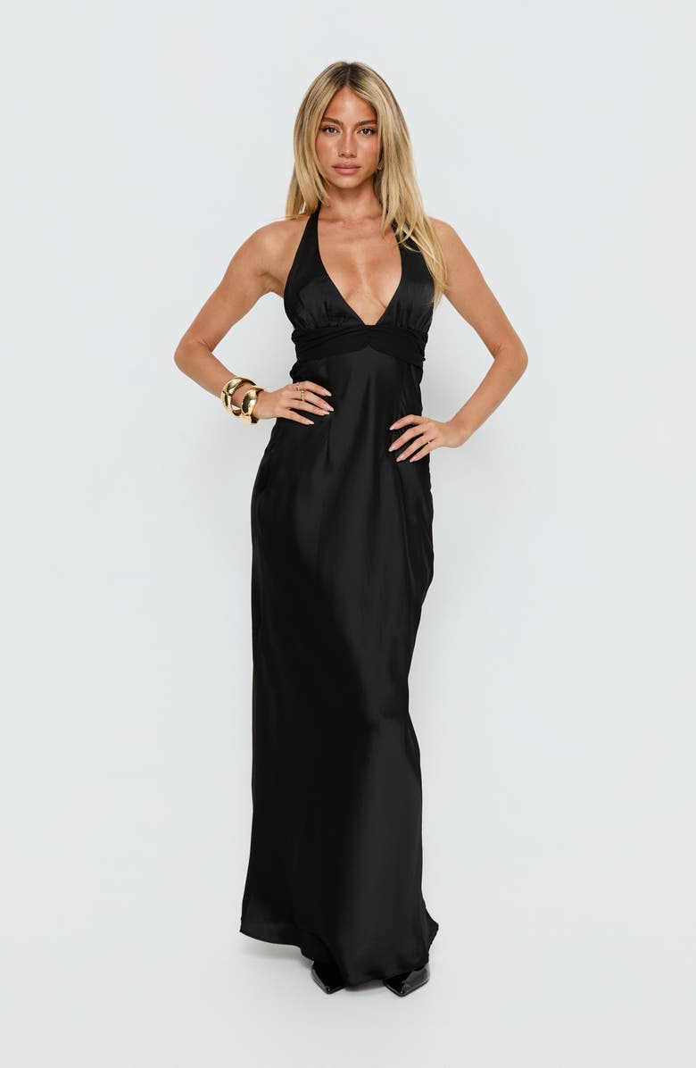 Princess Polly Odyssa Satin Halter Gown, Alternate, color, 
