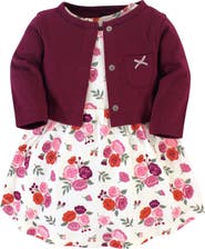 Hudson Baby Coordinated Cotton Dress And Cardigan Duo