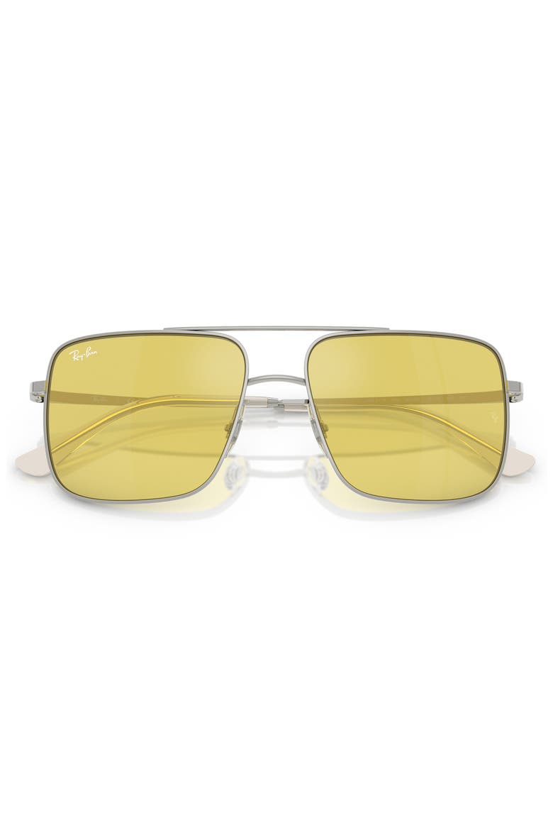 56mm Square Sunglasses, Alternate, color, SILVER