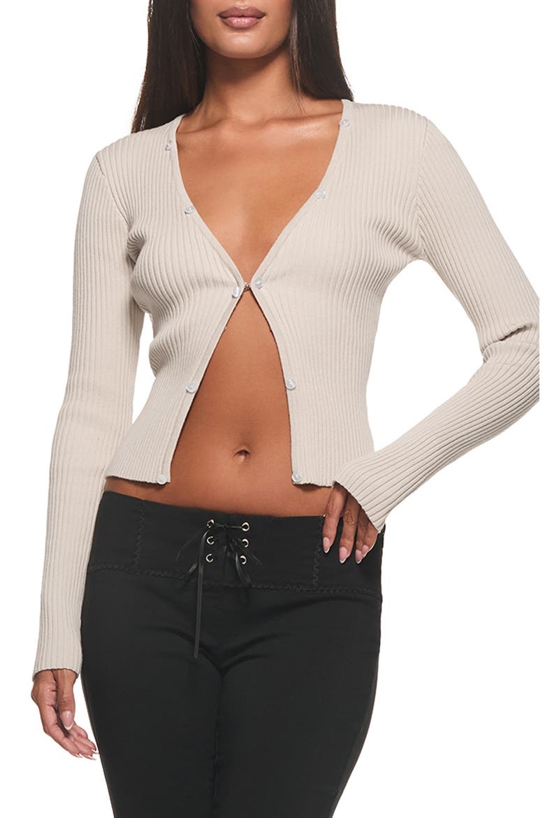 Kytia Ribbed Cardigan, Main, color, GREY