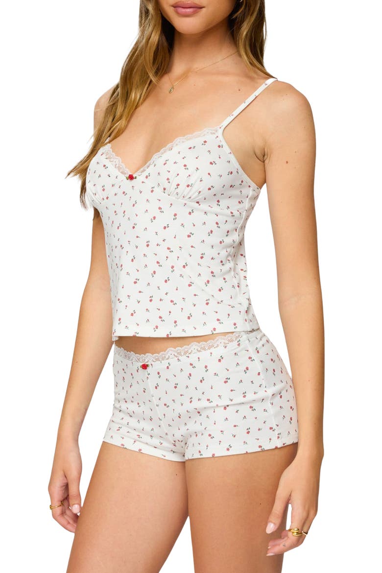 Viola Floral Lace Tank, Alternate, color, WHITE