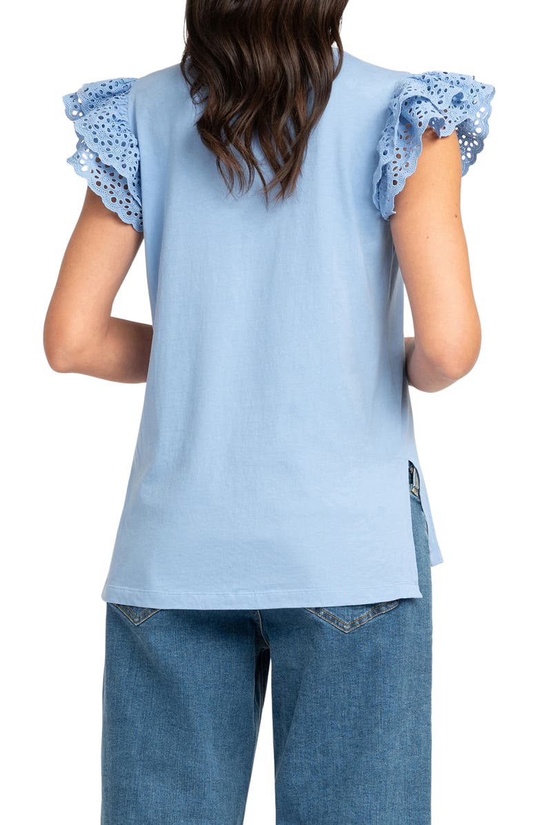 Seraphine Kristen Flutter Sleeve Cotton Maternity Top, Alternate, color, 