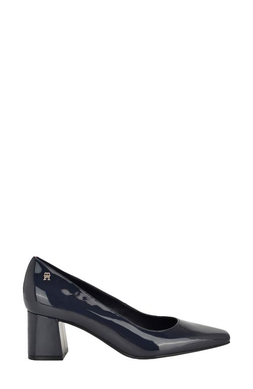 Tommy Hilfiger Opheili Block Heel Pump In Blue