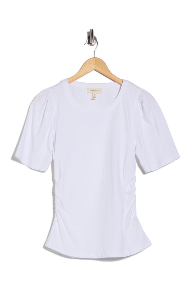 Short Puff Sleeve Top, Alternate, color, WHITE