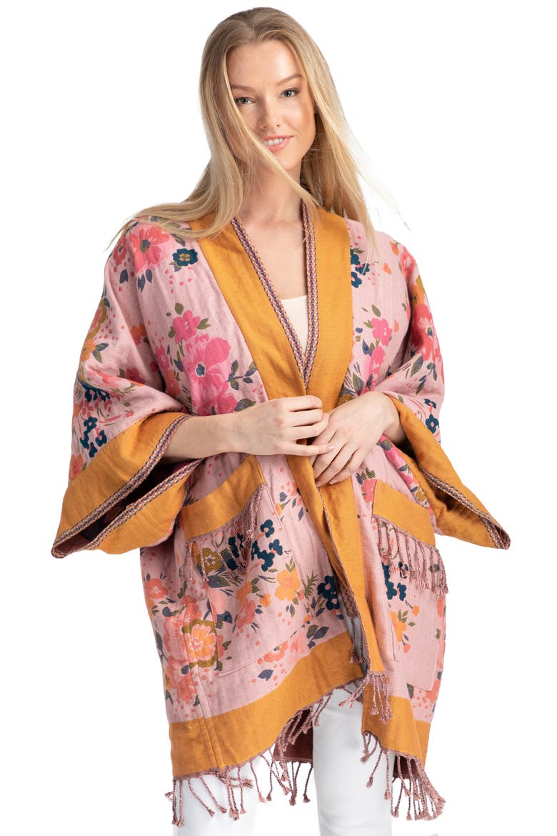 Kirkville Floral Duster, Alternate, color, PINK/ MUSTARD