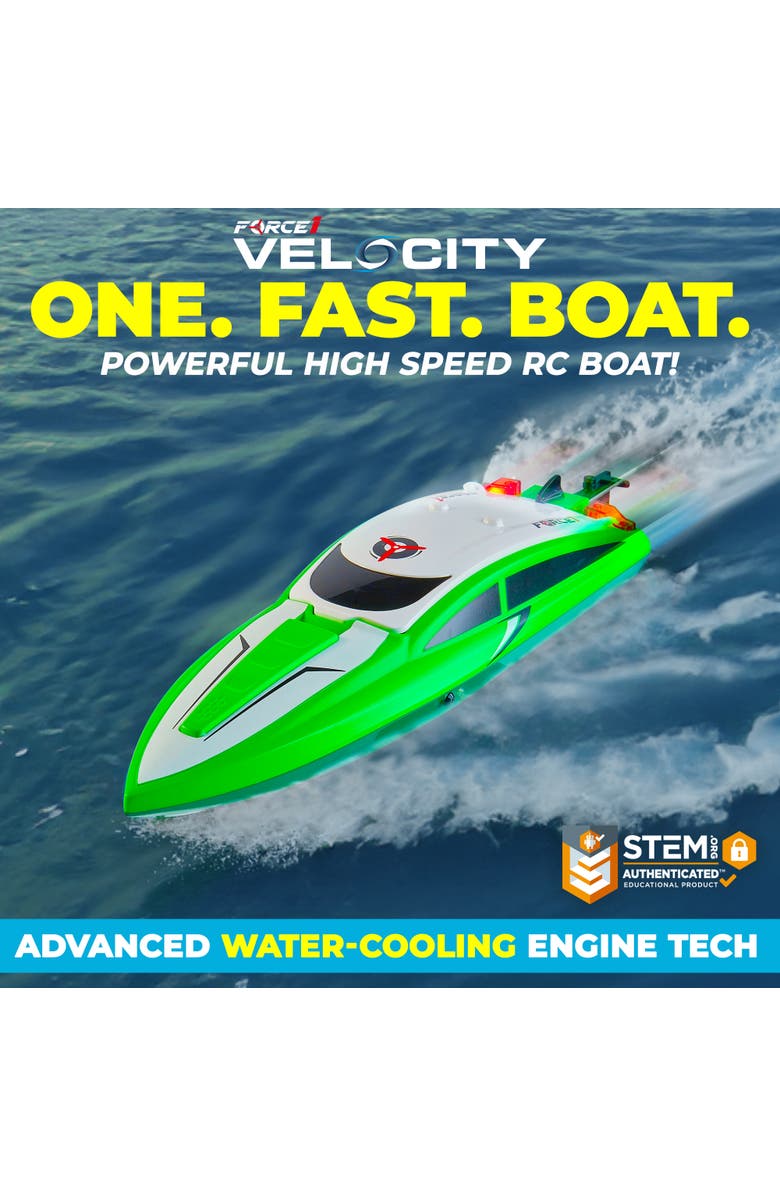 Force1 Velocity Green Fast RC Boat, Alternate, color, Green
