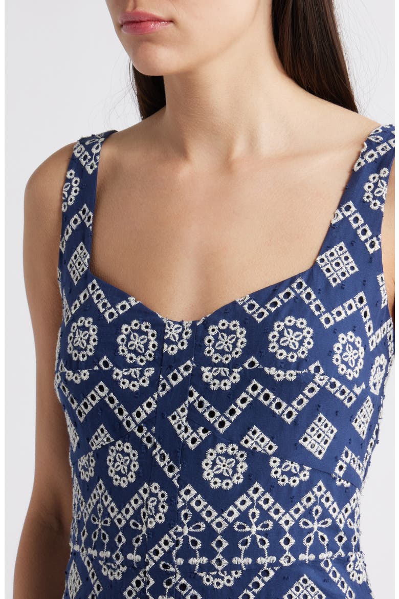 Vanni Eyelet Embroidered Minidress, Alternate, color, NAVY