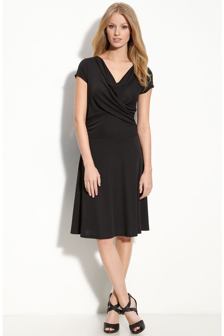 Drape Neck Dress, Main, color, BLACK