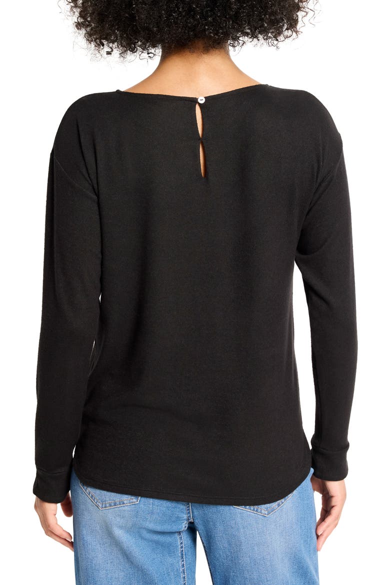 Everyday Easy Cozy Knit Top, Alternate, color, BLACK ONYX