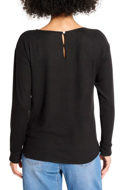 Nzt By Nic+zoe Everyday Easy Cozy Knit Top In Black