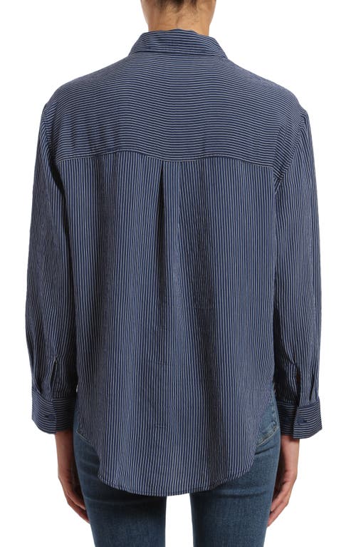 Mavi Jeans Stripe Button-up Shirt In Navy Striped
