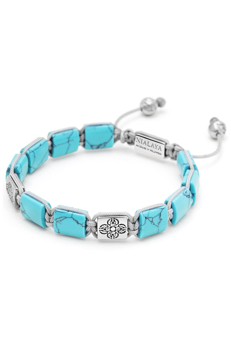 Dorje Flatbead Bracelet, Main, color, Turquoise And Silver