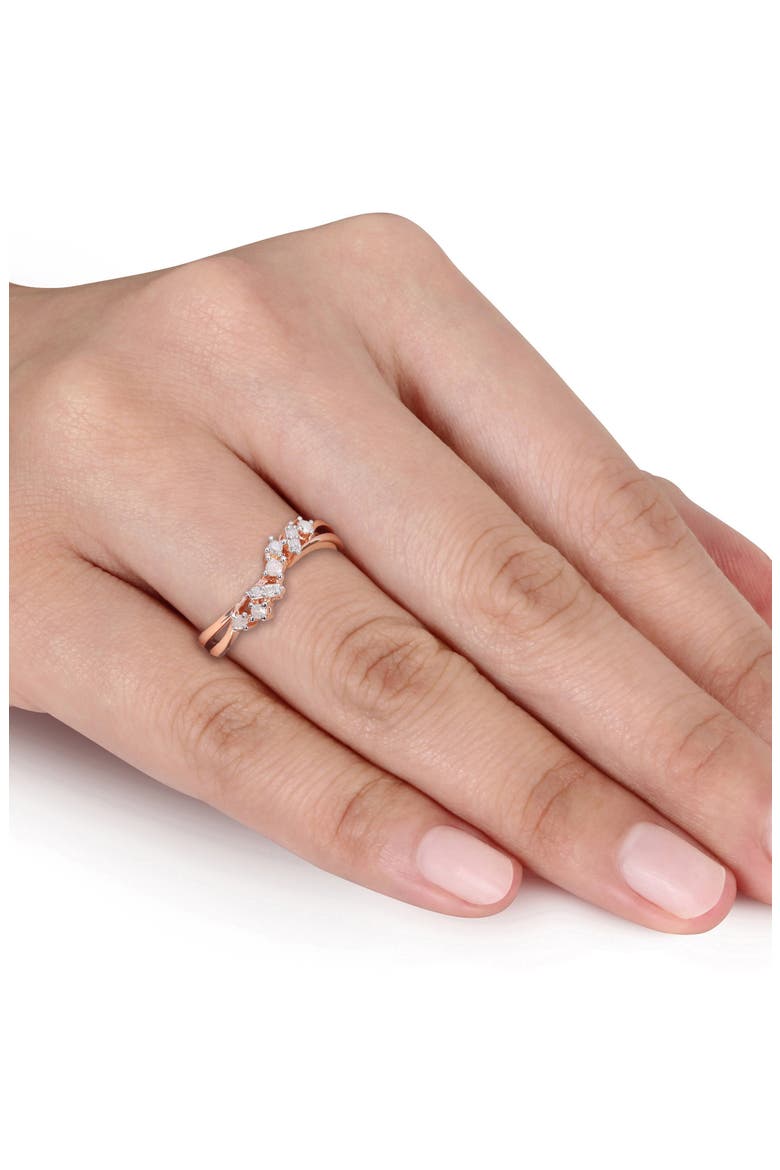 Wavy Diamond Ring - 0.17ct., Alternate, color, ROSE GOLD
