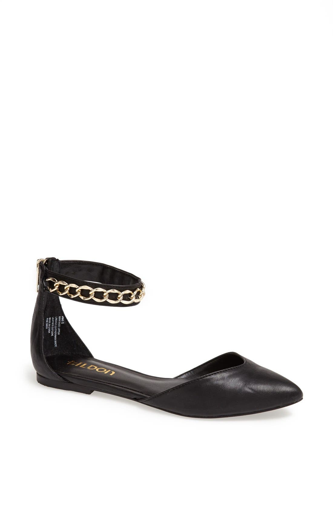 Tildon 'Anya' Ankle Strap D'Orsay Flat, Main, color, 