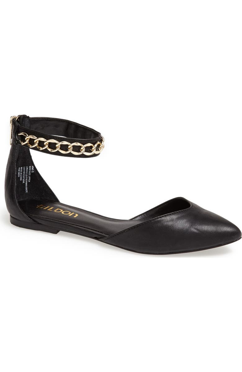 Tildon 'Anya' Ankle Strap D'Orsay Flat, Main, color,