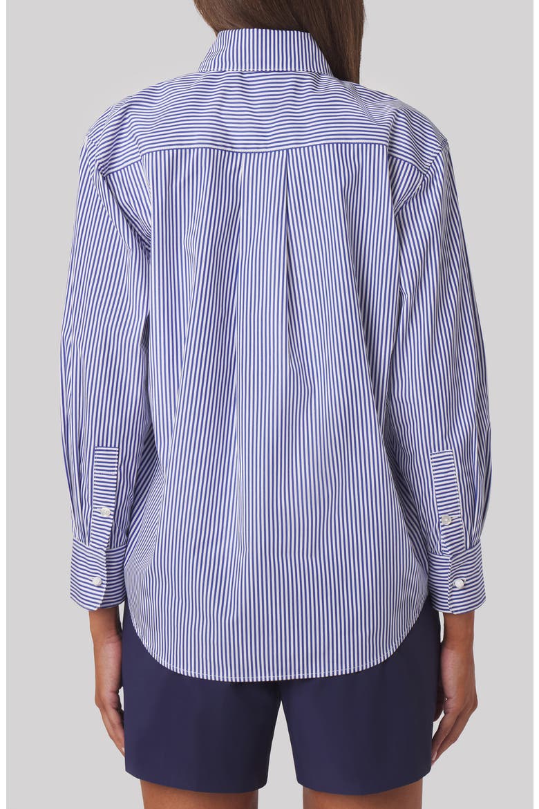 Savannah Button-Up Shirt, Alternate, color, NAVY BLUE STRIPE