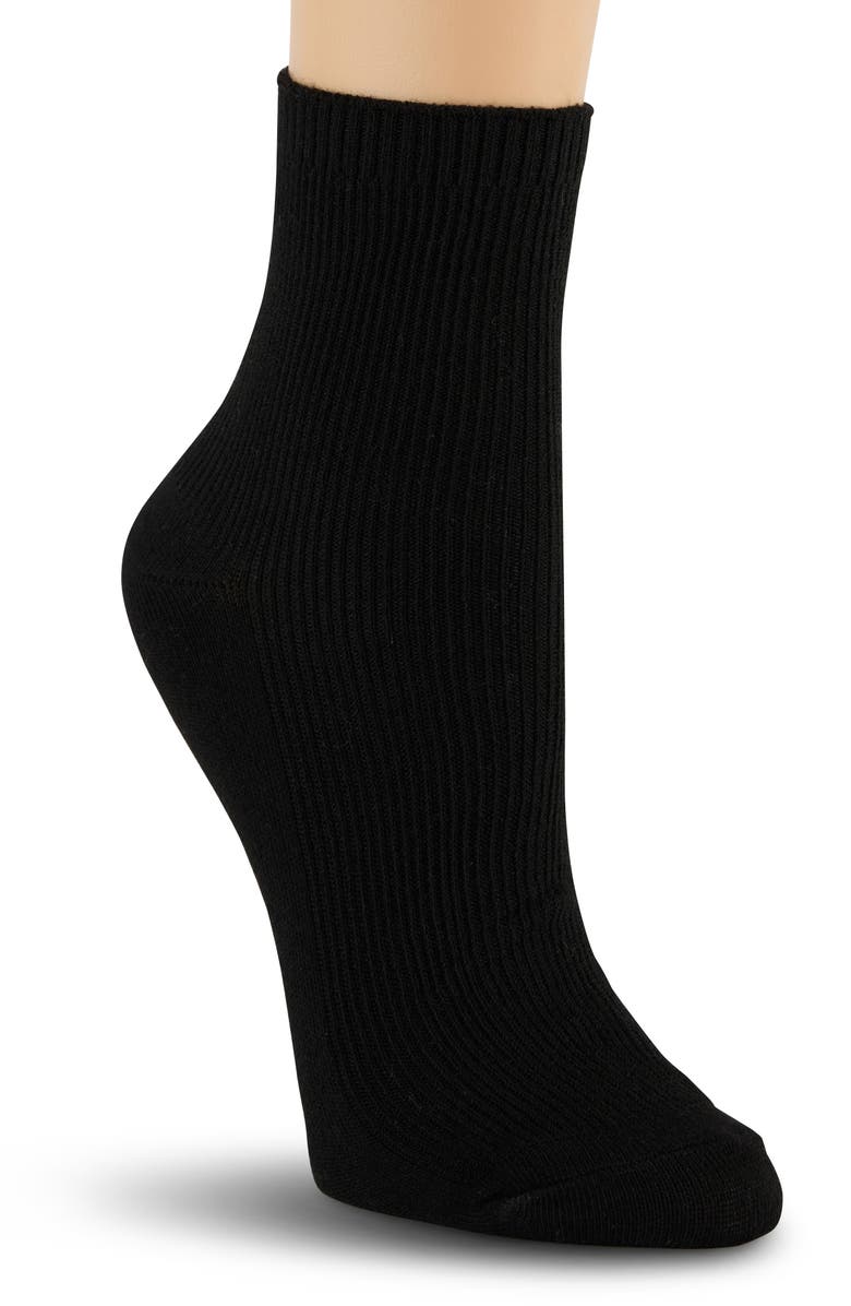 Laundry by Shelli Segal 6-Pack Embroidered Scalloped Edge Anklet Socks, Alternate, color, Black/ White