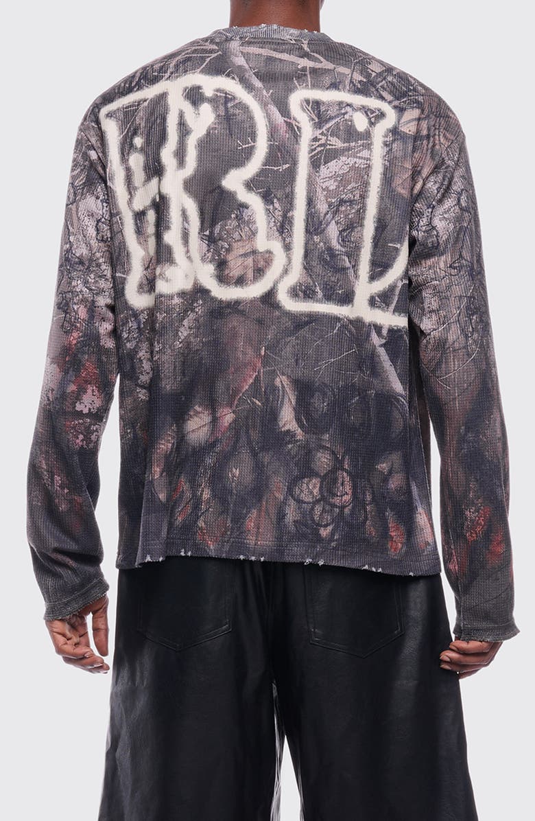 Rolling Loud Gothic Flame Long Sleeve Thermal T-Shirt, Alternate, color, Camo