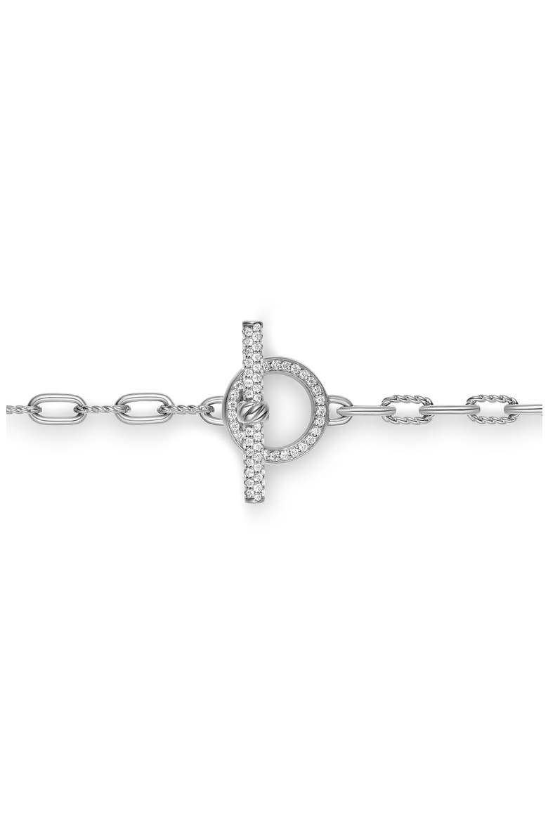 DY Madison® Pavé Toggle Chain Necklace, Alternate, color, STERLING SILVER