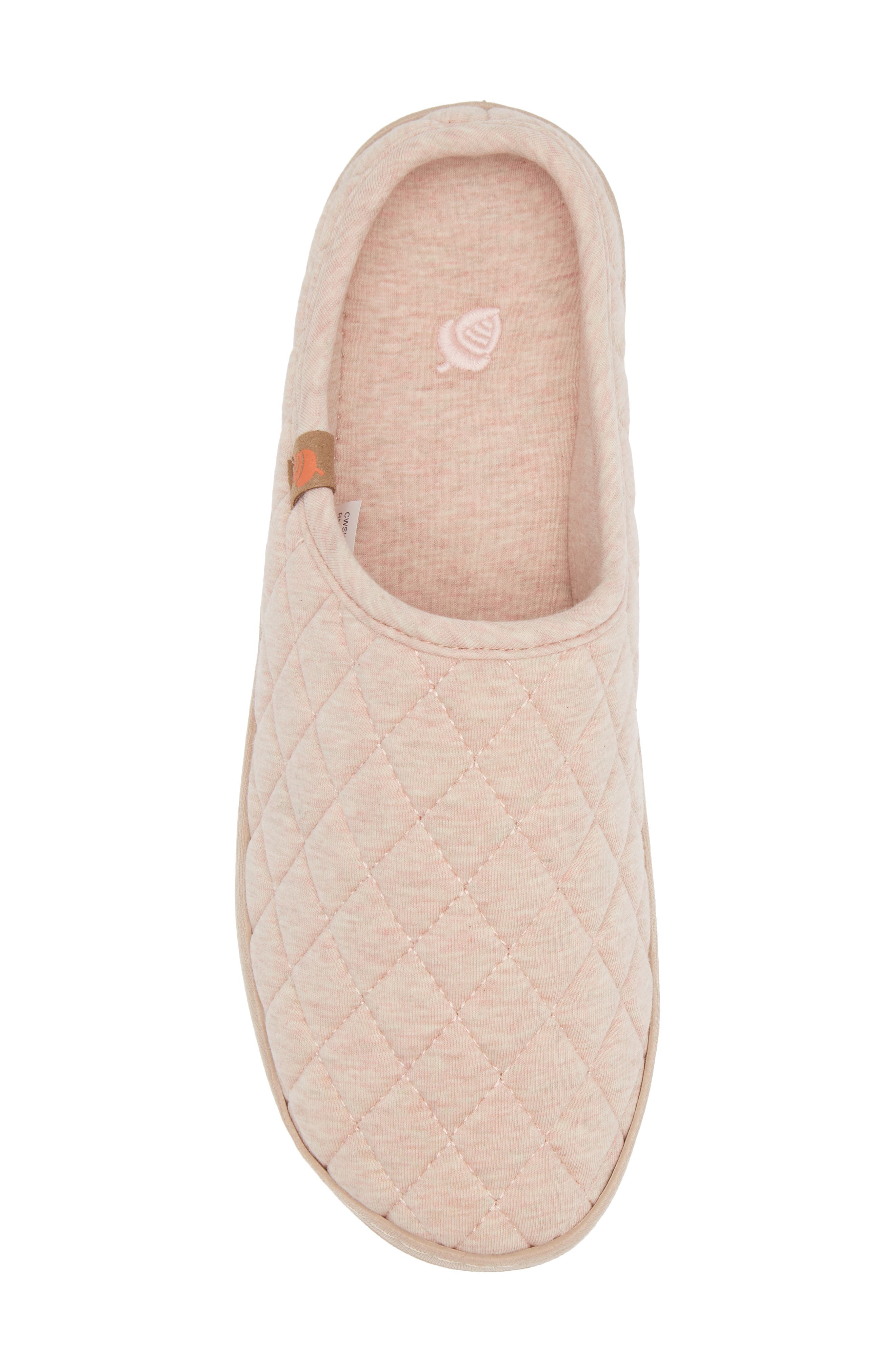 Acorn Lupine Quilted Hoodback Slipper, Alternate, color, Beige