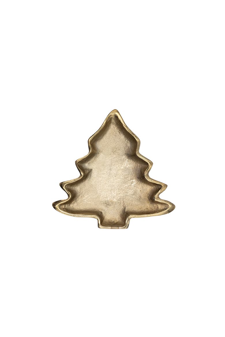 Cast Aluminum Tree Shaped Dish, Main, color, Gold Finish