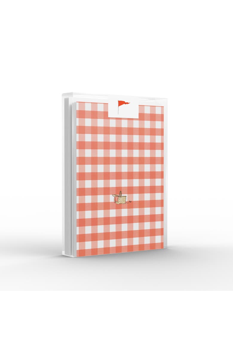 Red Picnic Gingham Greeting Card Pack Set, Main, color, Multi-Pack
