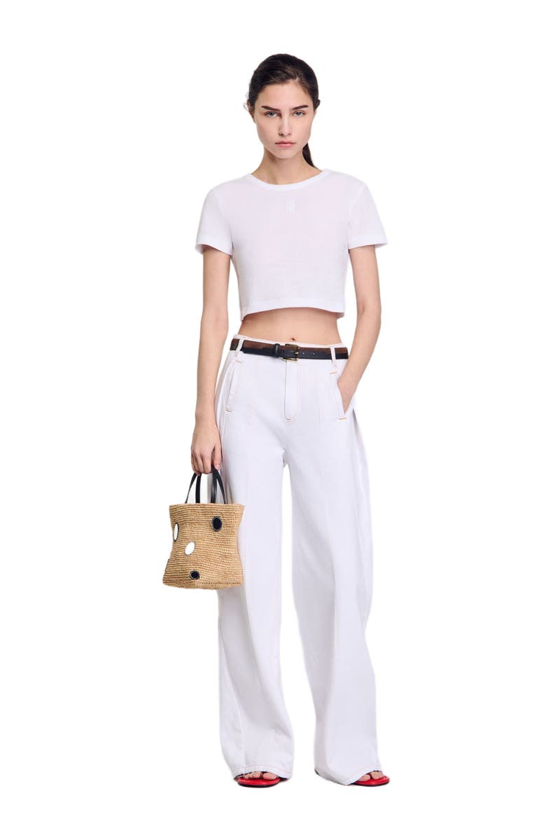 SANDRO Cropped T-shirt, Alternate, color, 