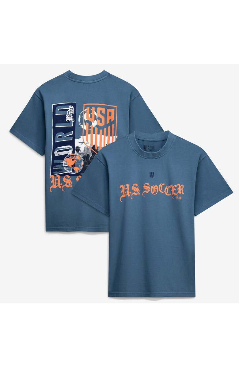 Uscape Apparel Unisex  Uscape Apparel  Blue Host City U.S. Soccer x Los Angeles 2026 Graffiti Vintage T-Shirt, Main, color, Blue