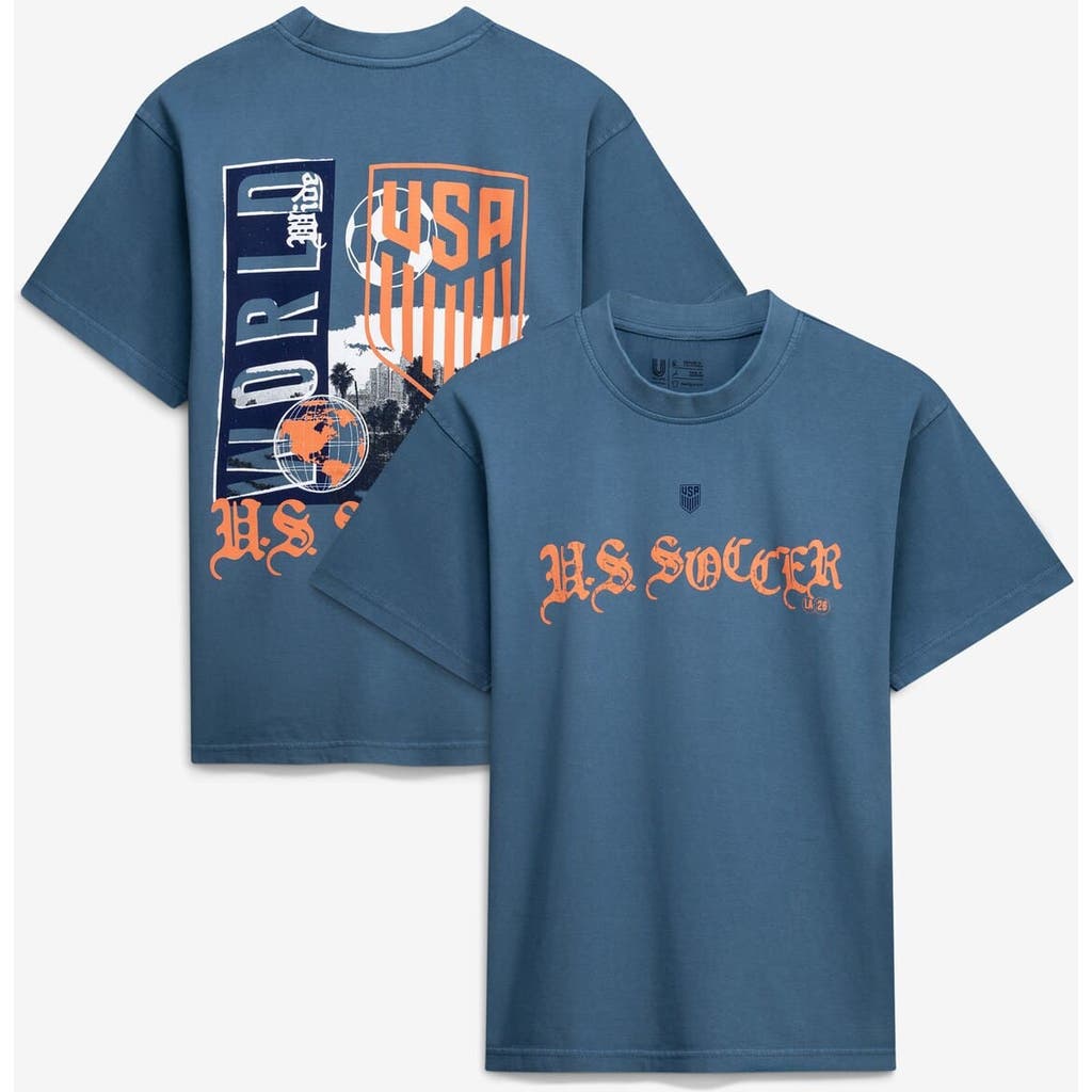Uscape Apparel Unisex Blue Host City U.s. Soccer X Los Angeles 2026 Graffiti Vintage T-shirt