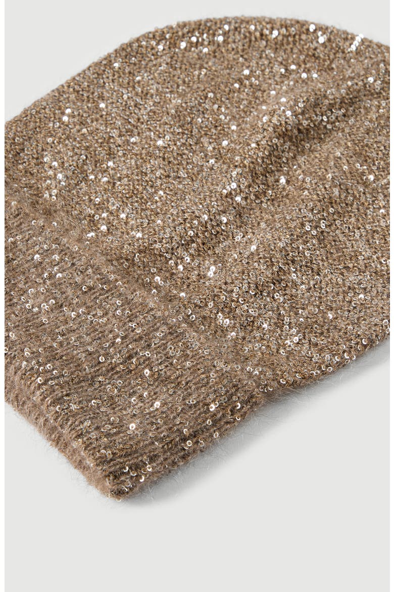Dazzling Texture Mohair And Wool Knit Beanie, Alternate, color, Light Brown
