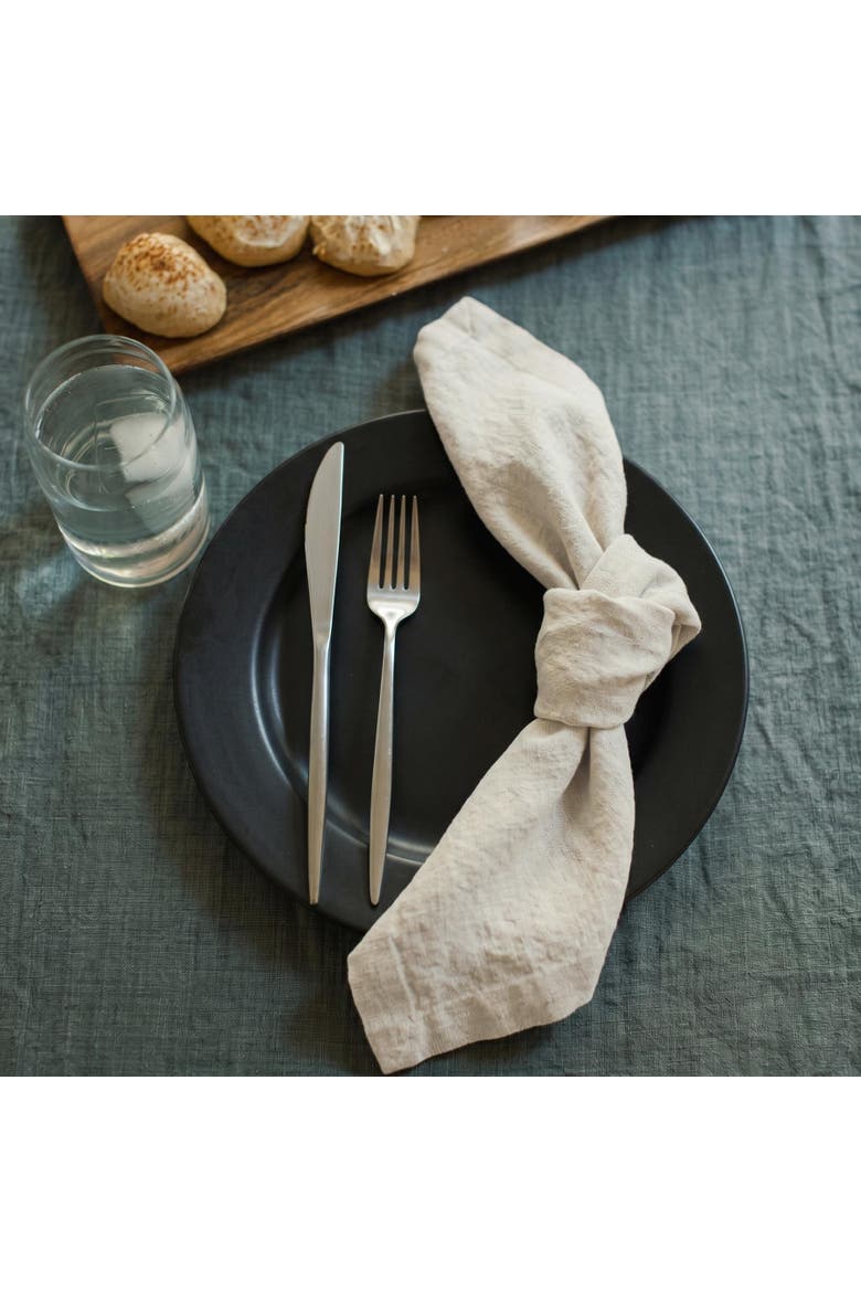 Linen Dinner Napkins Set of 4, 20" x 20", European Washed Linen, Alternate, color, Light Flax