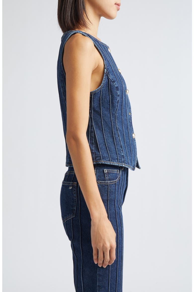 Camen Pintuck Detail Denim Vest, Alternate, color, FONTAINE