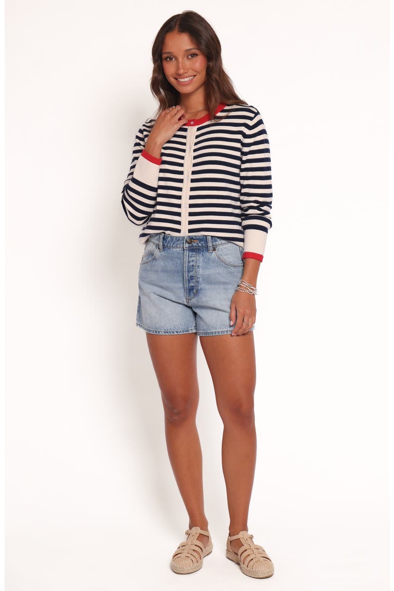 Scout Stripe Cardigan, Alternate, color, BLUE STRIPE