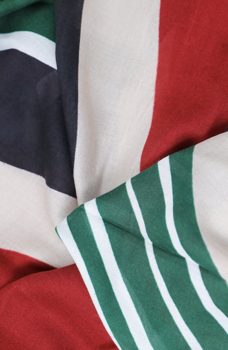 Nicoletta Rosi Reversible Stripe Modal Fringe Scarf, Alternate, color,