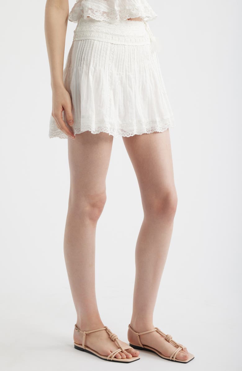 LoveShackFancy Solena Lace Miniskirt, Alternate, color, White