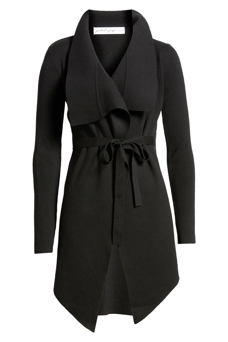 Zimmer Tie Waist Cardigan, Alternate, color, BLACK