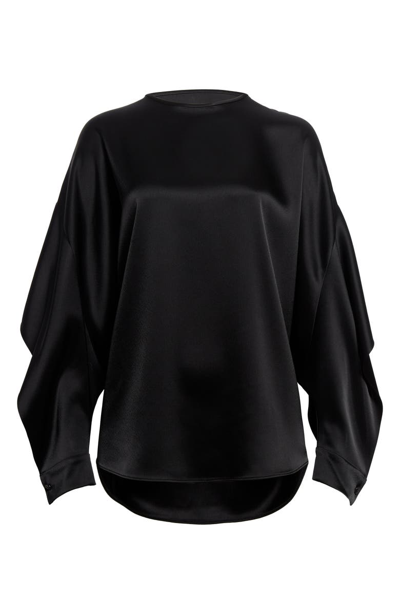 St. John Collection Split Sleeve Open Back Liquid Satin Top, Alternate, color,