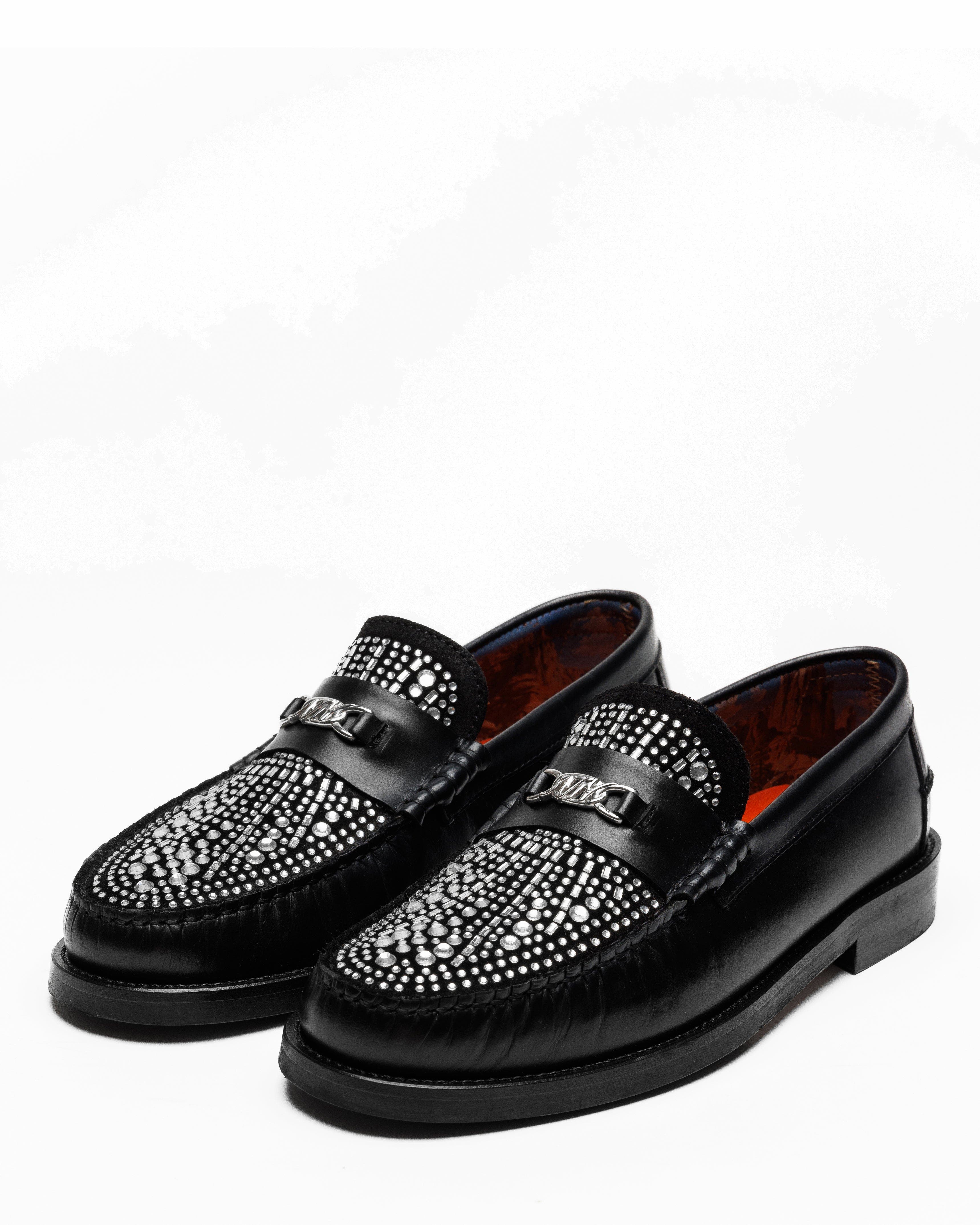 Naked Wolfe Roma Diamond Loafer, Alternate, color, Black