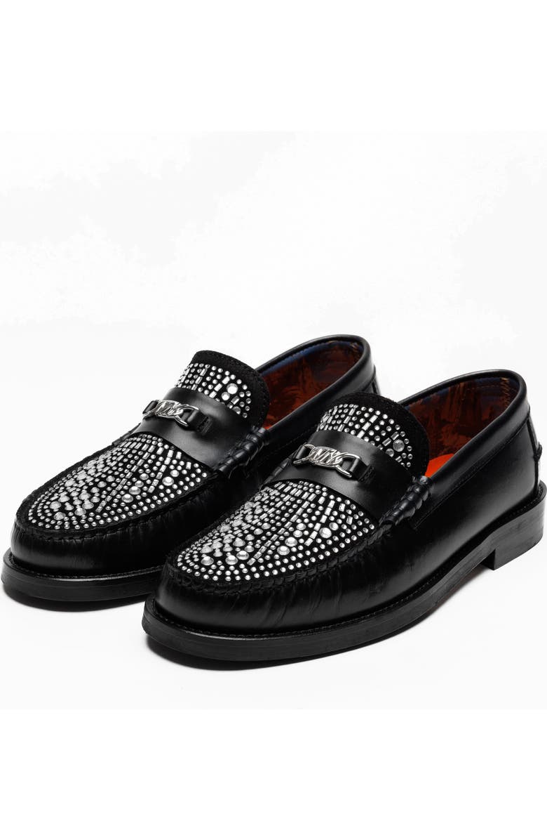 Naked Wolfe Roma Diamond Loafer, Alternate, color, Black