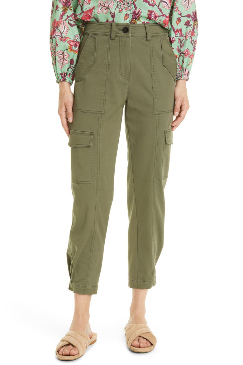Elian Cotton Blend Utility Pants, Main, color, FATIGUE