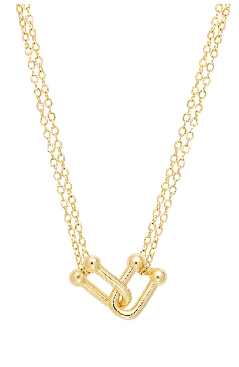 ATHRA LUXE Double Chain Interlocking Link Necklace, Main, color, Gold