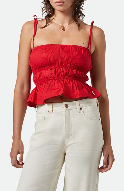 Brixton Eden Smock Cotton Top In Red